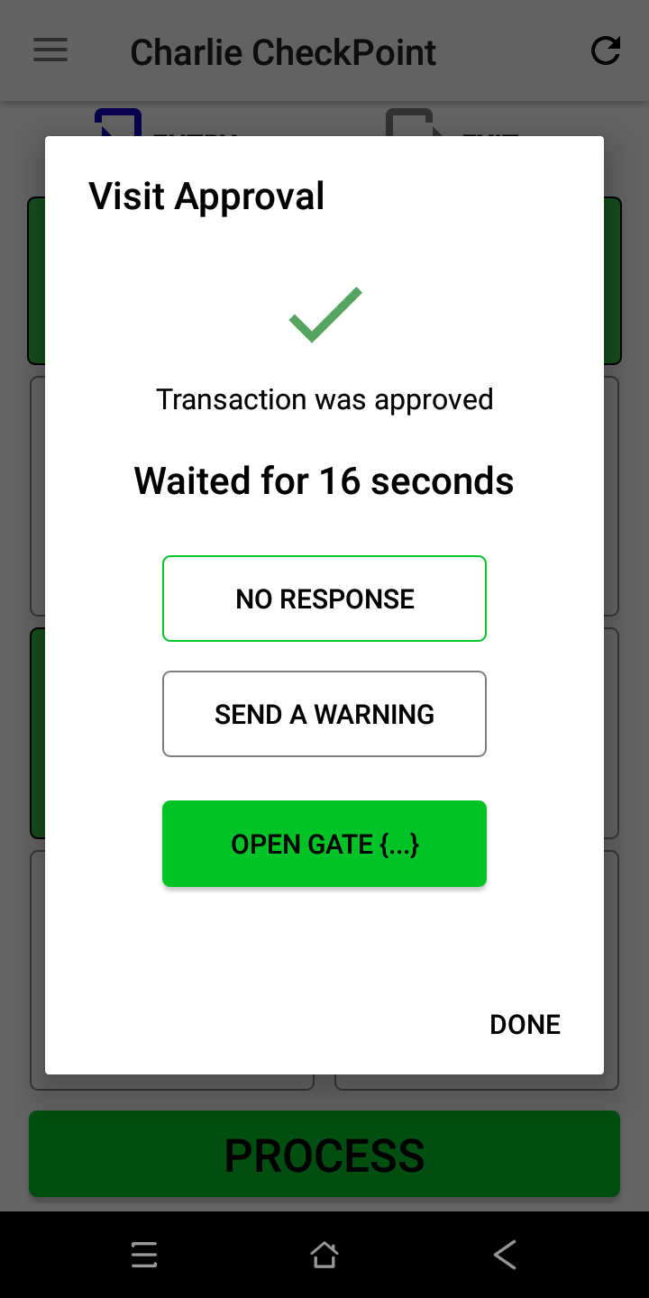Charlie Checkpoint screen